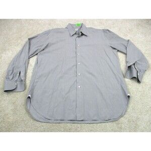 Luigi Borrelli Napoli Shirt Adult 17 1/2 44 Gray Long Sleeve Button Up Italy Men
